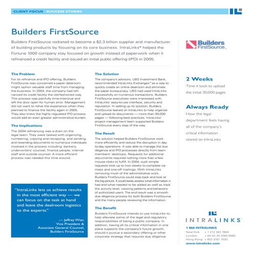 Success Story Builder First S May 2009 Hr