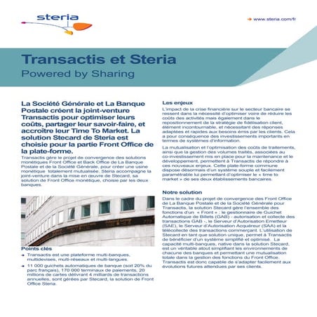 Transactis et Steria | PDF