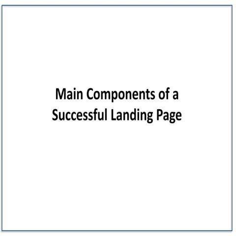 Sucessfull componenets of landing page