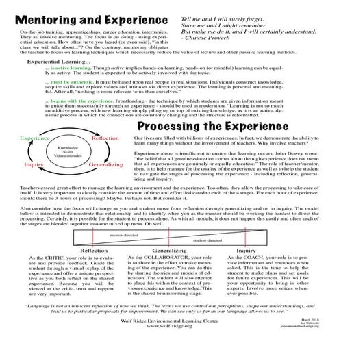 The Mentoring Life Cycle - Handout