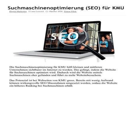 Suchmaschinenoptimierung (SEO) für KMU