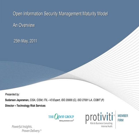 Sudarsan Jayaraman  - Open information security management maturity model