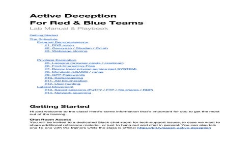 (SACON) Sudarshan Pisupati & Sahir Hidayatullah - active deception sacon