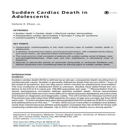 Sudden Cardiac Death in Athletes | PPTX