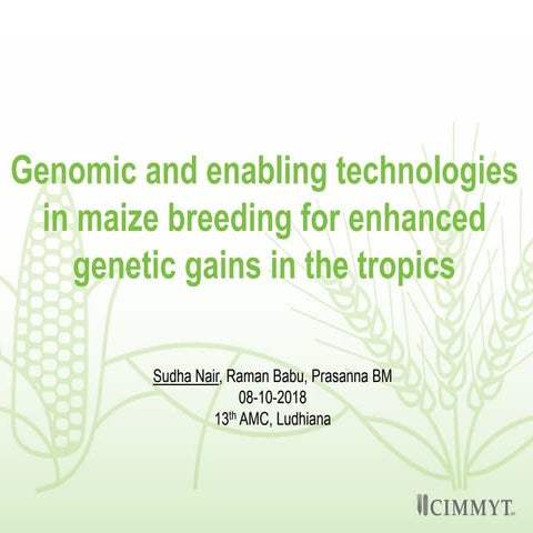 Genomic and enabling technologies in maize breeding for enhanced genetic gain...