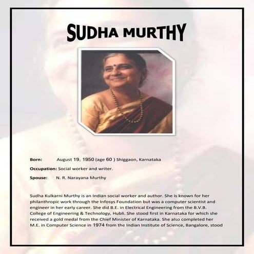 Sudha kulkarni murthy_by_i.w._ix_'c'_ project work