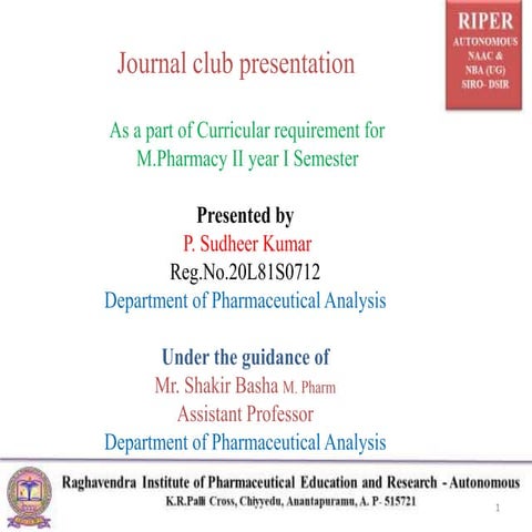 JOURNAL CLUB PRESENTATION (20L81S0712-PA)