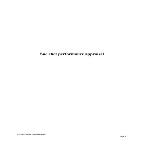 Sue chef performance appraisal