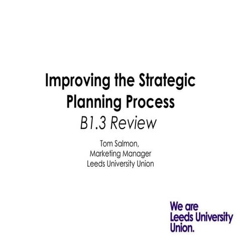 Strategic Planning in Student Unions