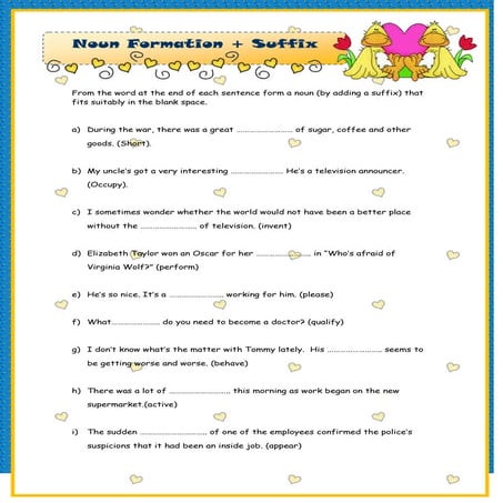 Suffixes and prefixes