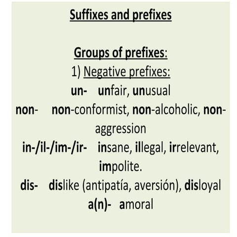 Suffix,prefix