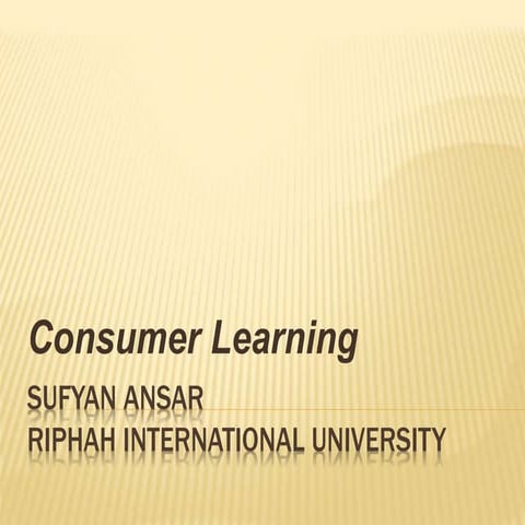 Consumer learning Riphah International University