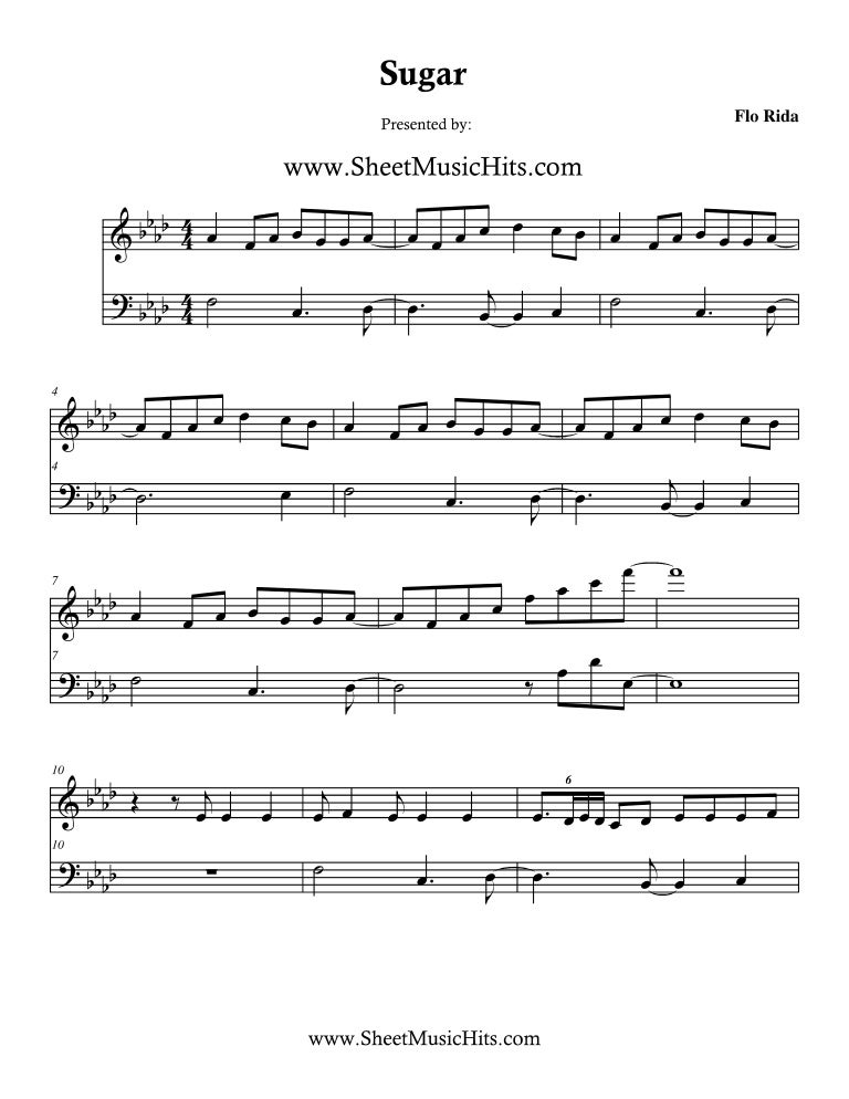 flo rida sugar piano