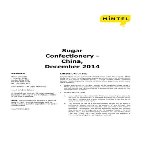 Sugar confectionery   china - december 2014