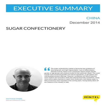 Sugar confectionery   china - december 2014 - executive summary