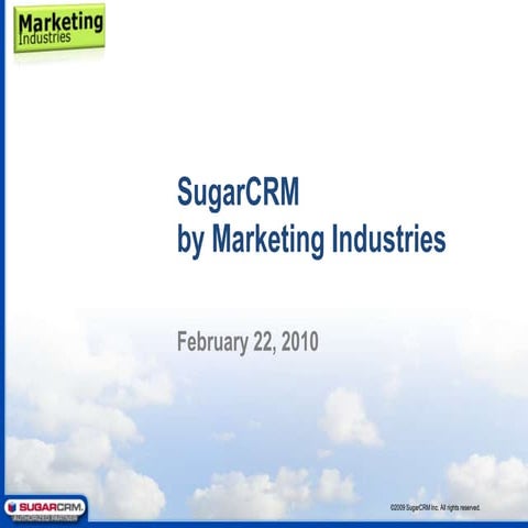 Sugar Crm Marketing Industries Presentation - 0 Overview