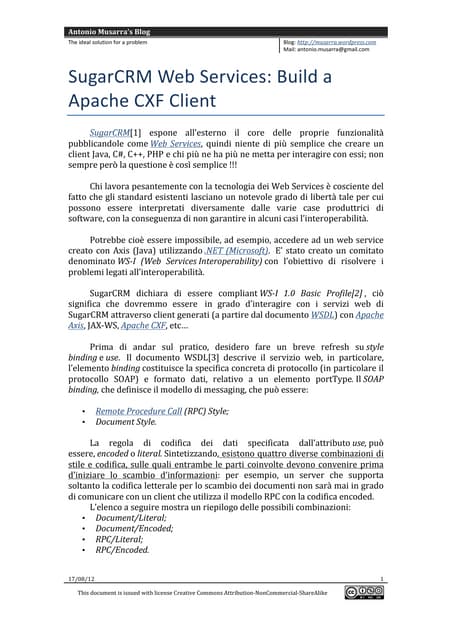 SugarCRM Web Services: Build a Apache CXF Client