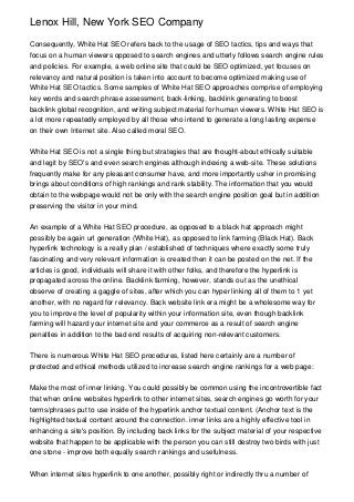 Lenox Hill, New York SEO Company