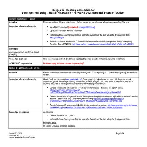 Suggested Teaching Approaches For Dd