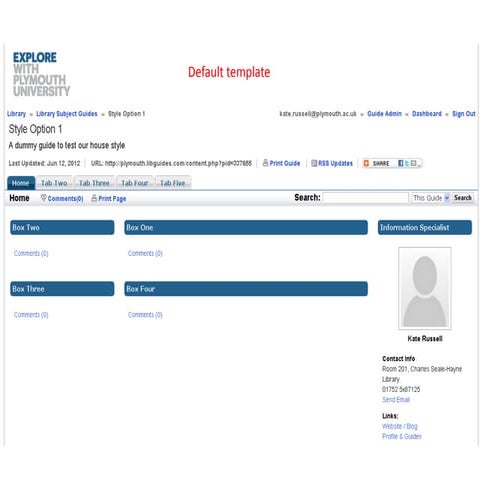 Suggested colours for libguides
