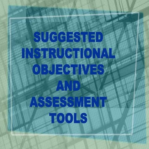 Suggested instructional objectives and assessment tools