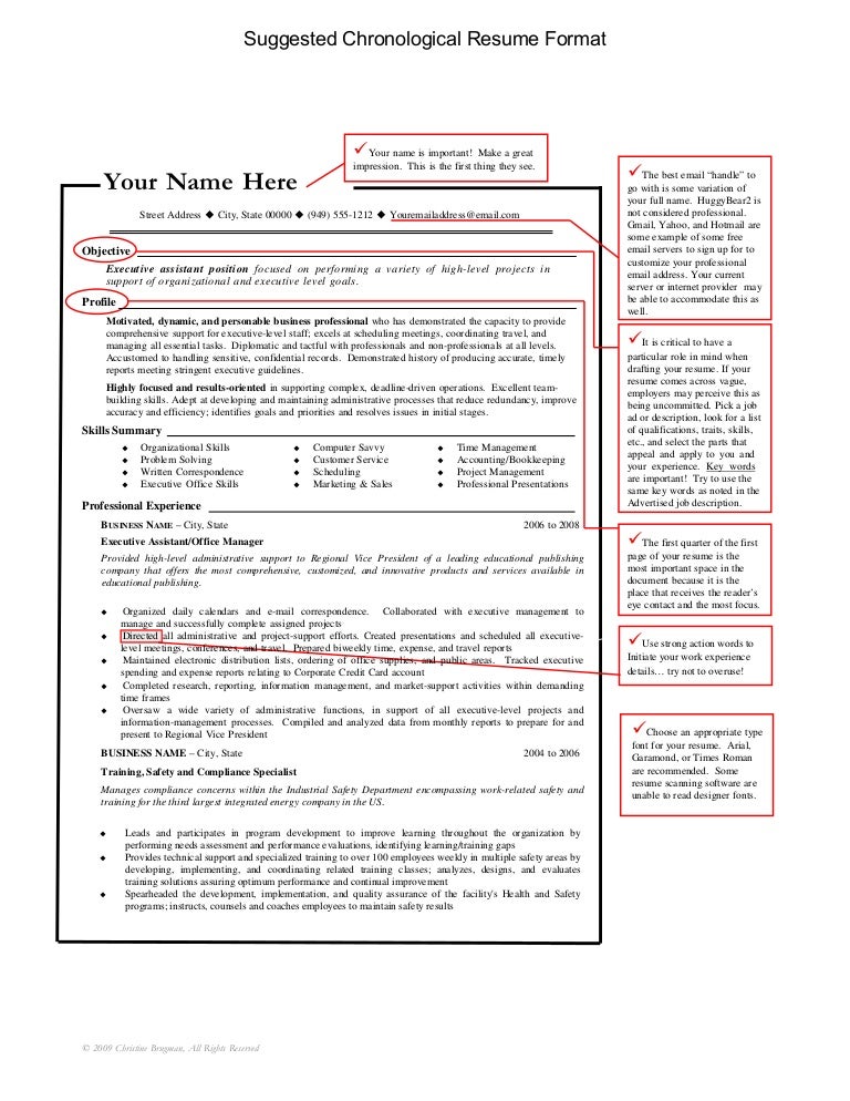 Suggested Chronological Resume - Suggestedresumeformatting 100218183839 Phpapp01 Thumbnail 4 