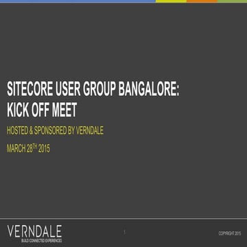 SUG Bangalore - Kick Off Session
