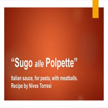 "Sugo alle polpette" Italian meatball sauce 