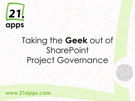 SUGUK Birmingham - Taking the Geek out of SharePoint Governance