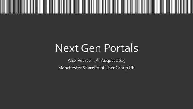 Next Gen Portal in Office 365: April 2015. SUGUK