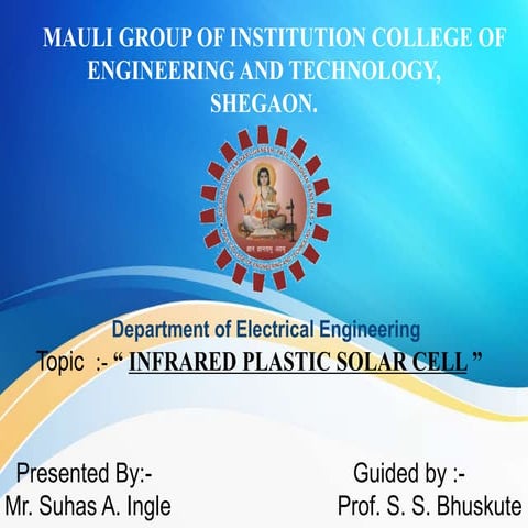 Infrared Plastic Solar Cell PPT