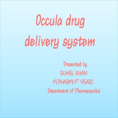 Ocular drugs delevery system 