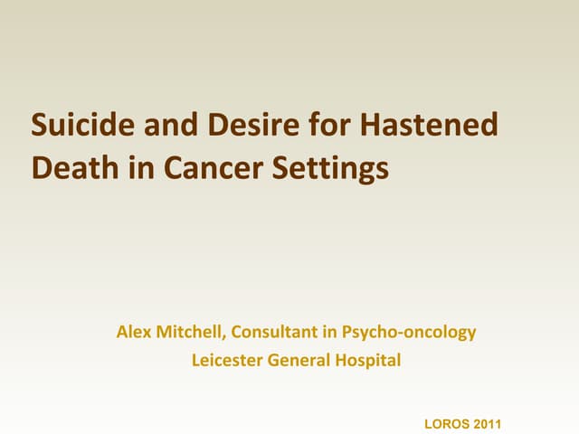 Suicide and desire for hastened death (edit)