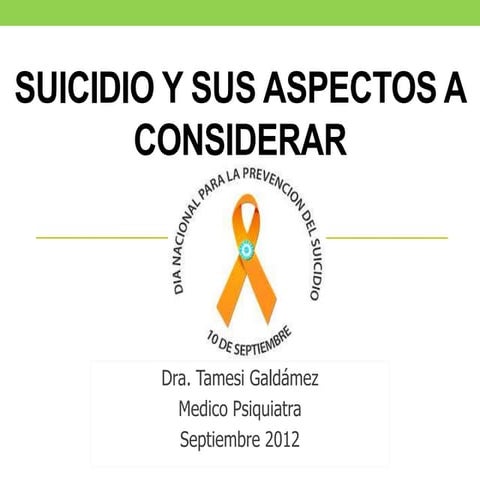 Suicidio y sus aspectos a considerar