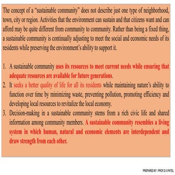 Sustainable communities in brief