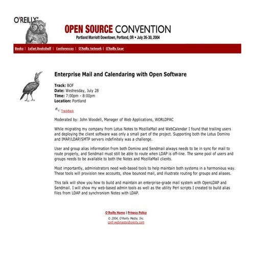 Enterprise Mail and Calendaring with Open Software