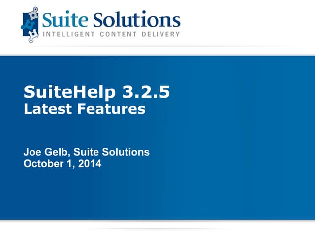 SuiteHelp 3.2.5 Latest Features