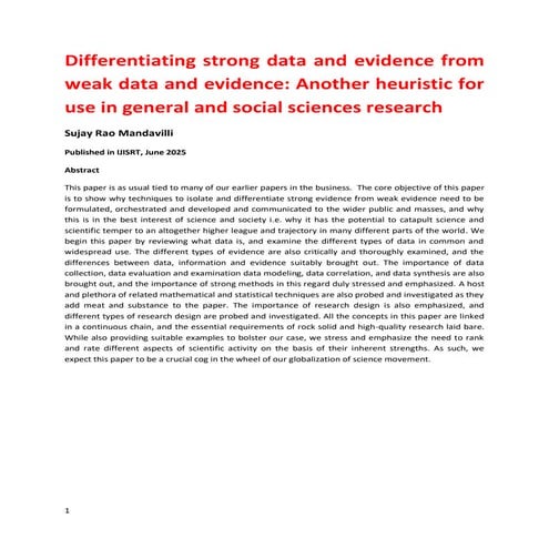 Sujay Rao Mandavilli Differentiating strong evidence from weak evidence FINAL...