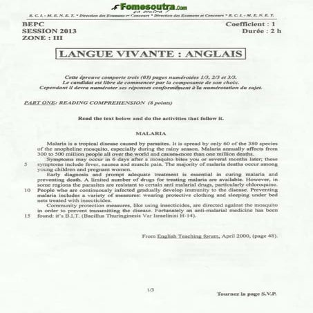 Sujet bepc anglais_zone_3_2013_old1