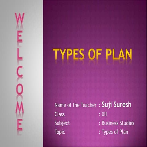 Power Point Presentation on types of plan
