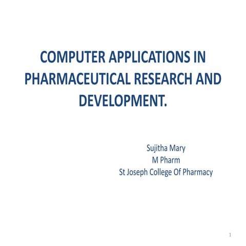 computer application in pharmaceutical research