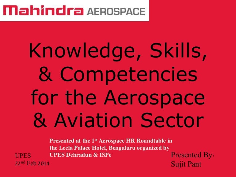 Knowledge, Skills, & Competenciesvfor the Aerospace & Aviation Sector