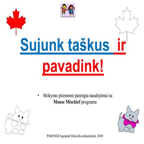 Sujunk taškus ir nuspalvink | PPTX