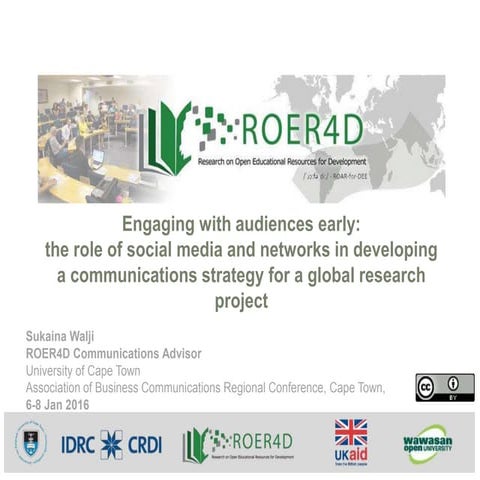 Engaging with audiences early:  the role of social media and networks in deve...