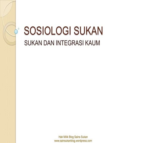 Sukan dan integrasi kaum