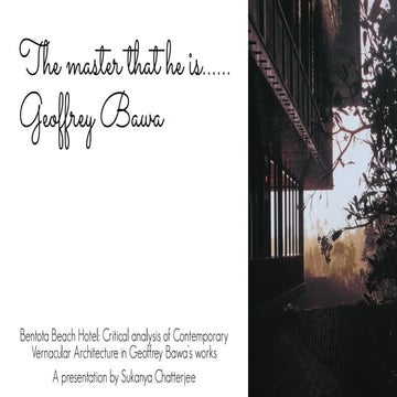 Geoffrey Bawa - Bentota Beach Hotel Analysis
