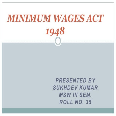 Minimum Wages Act 1948
