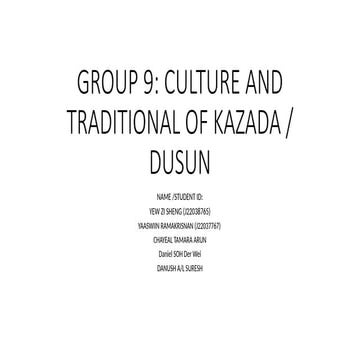 Suku kaum Kadazan Dusun yang ada di Malaysia