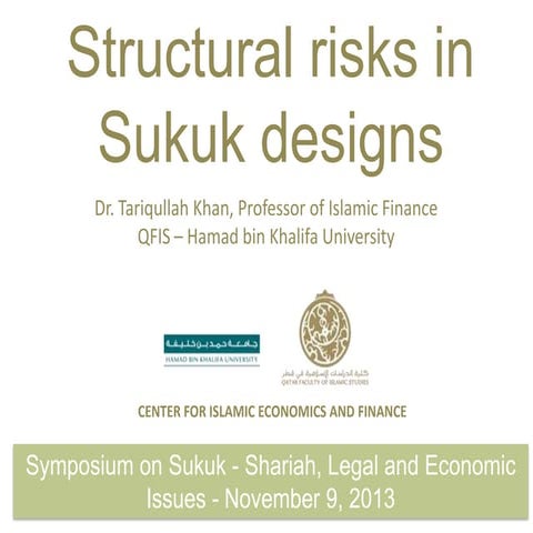 Structural risks in the design of Sukuk