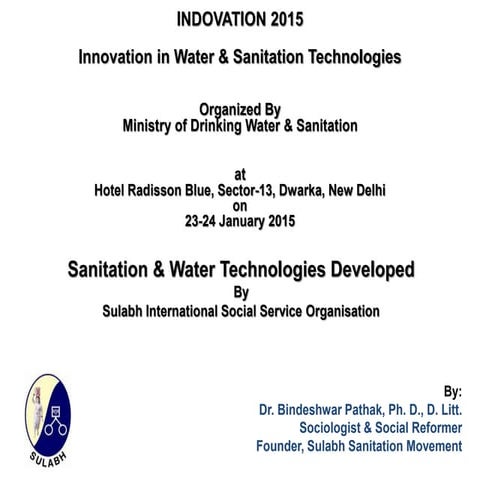 Sanitation & Water Technologies Developed_Sulabh international_Indovation 201...